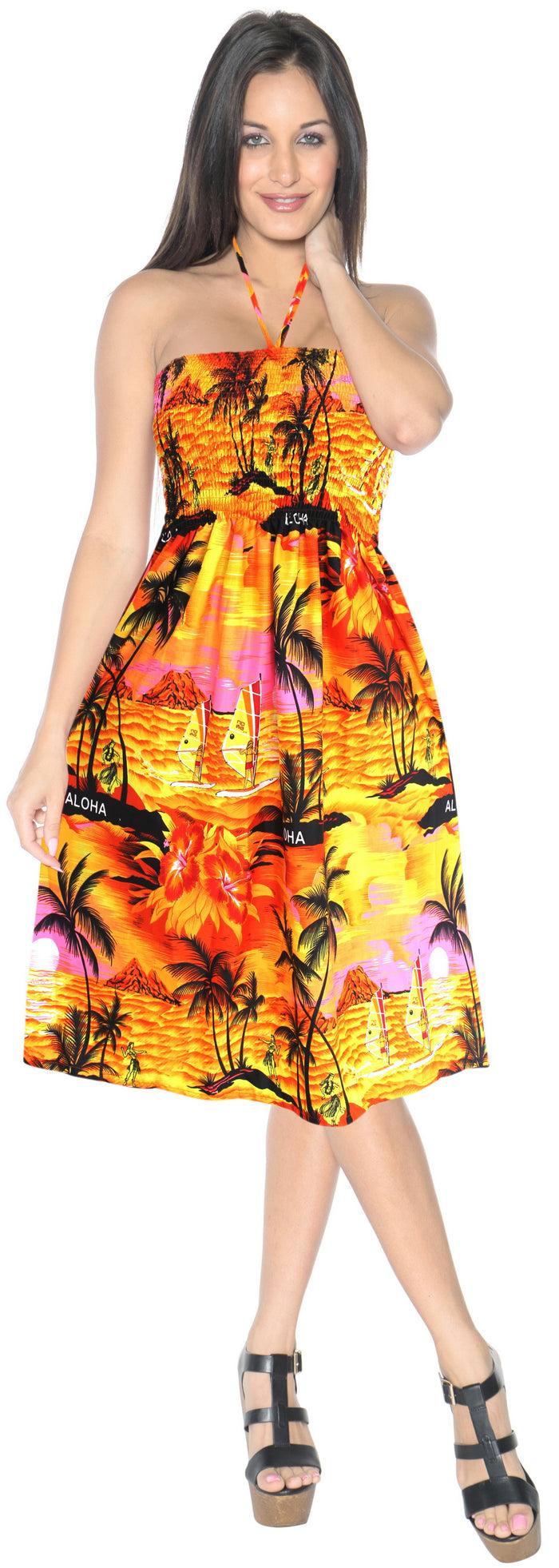 la leela LA LEELA Halter Neck Beachy Flower Print Tube For Women Beachwear Hawaiian Female Tube Dress Skirt Swimsuit Coverup la leela LA LEELA Halter Neck Beachy Flower Print Tube For Women Beachwear Hawaiian Female Tube Dress Skirt Swimsuit Coverup