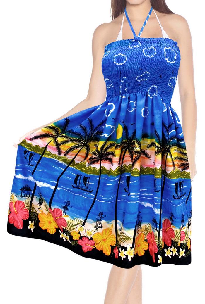 la leela LA LEELA Halter Neck Tube Dress Beachwear Palm Tree Floral Print For Women Hawaiian Female Skirt Swimsuit Coverup la leela LA LEELA Halter Neck Tube Dress Beachwear Palm Tree Floral Print For Women Hawaiian Female Skirt Swimsuit Coverup