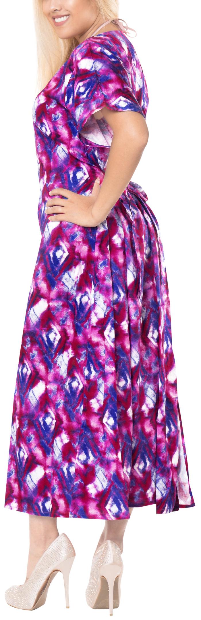 La Leela LA LEELA Kimono Beach Women's Swimwear Swimsuit Bikini Cover Up Blouse Pink