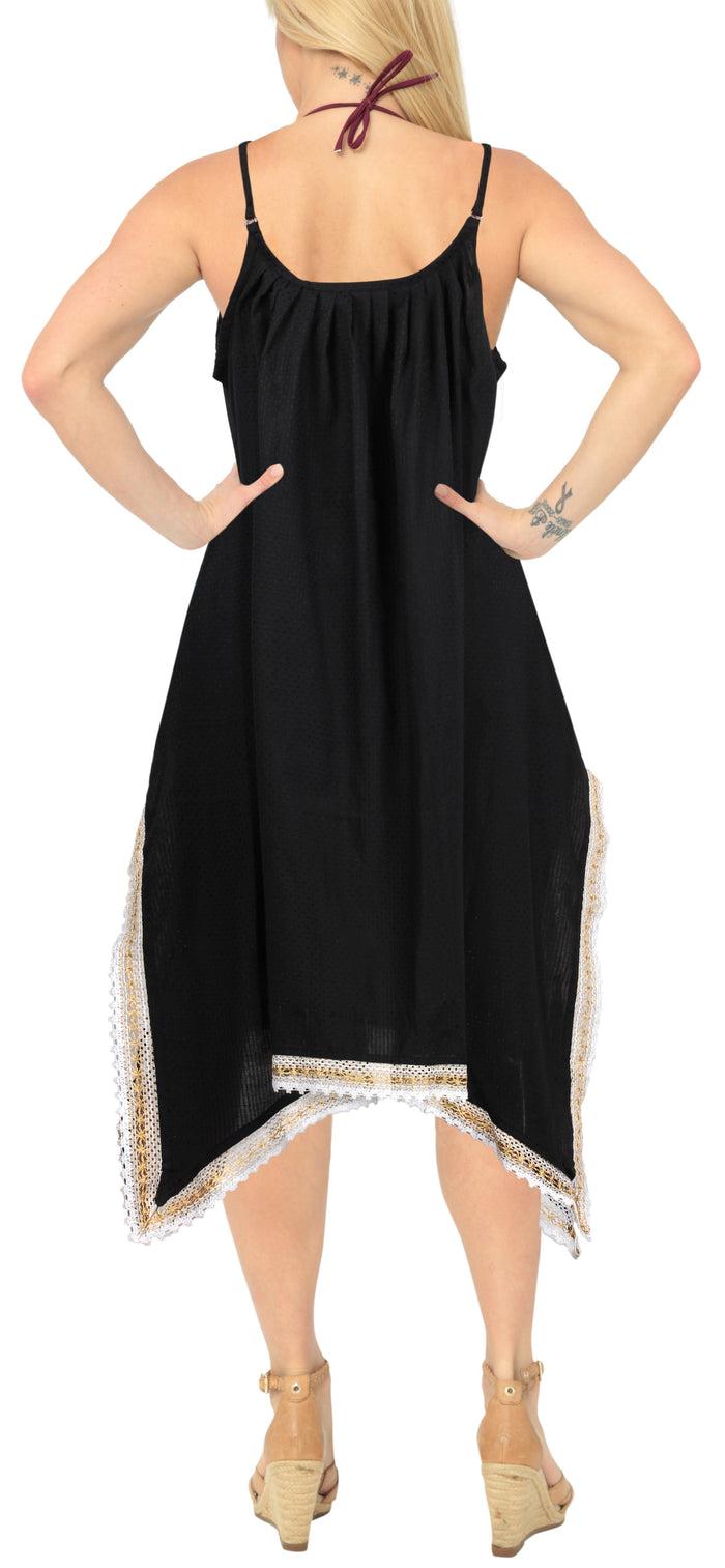 La Leela LA LEELA Kimono Beach Women's Swimwear Swimsuit Bikini Cover Up Blouse Black