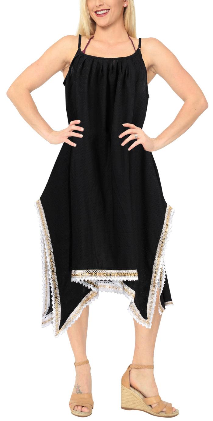 la leela LA LEELA Kimono Beach Women's Swimwear Swimsuit Bikini Cover up Blouse Black