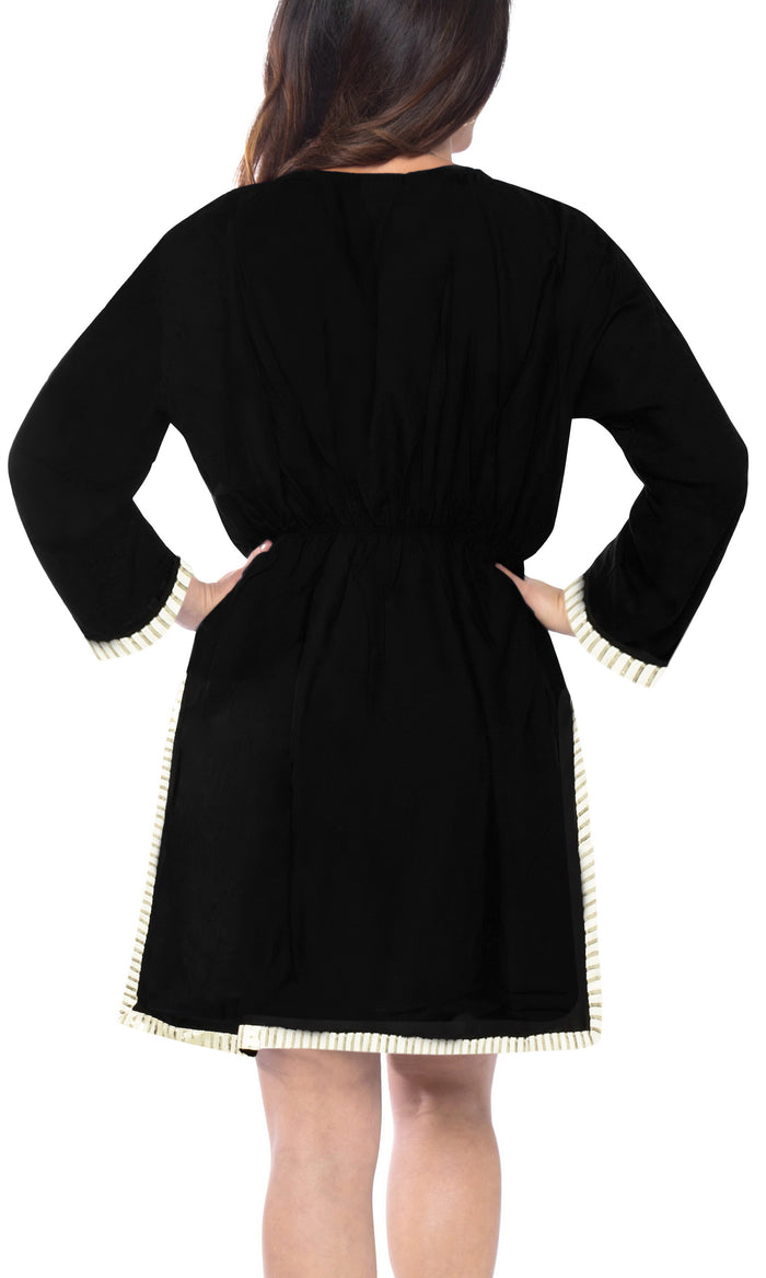 La Leela LA LEELA Kimono Beach Women's Swimwear Swimsuit Bikini Cover Up Blouse 21_PV_Bl