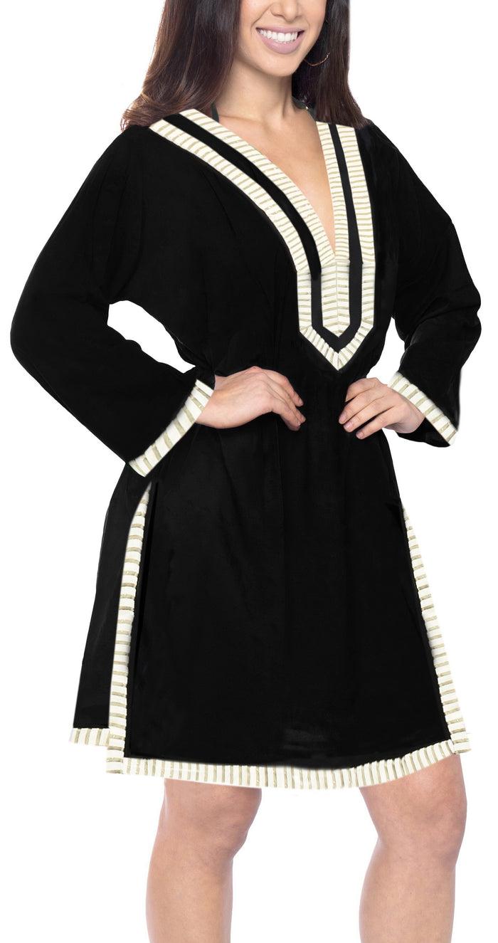 La Leela LA LEELA Kimono Beach Women's Swimwear Swimsuit Bikini Cover Up Blouse 21_PV_Bl