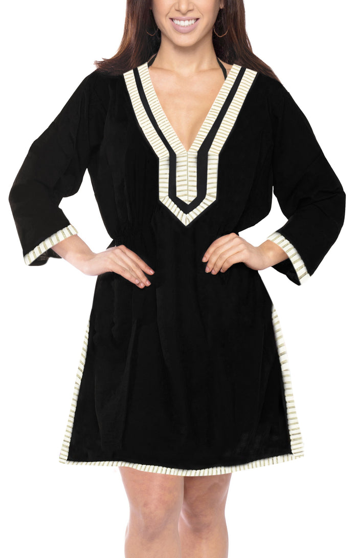 la leela LA LEELA Kimono Beach Women's Swimwear Swimsuit Bikini Cover up Blouse 21_PV_Bl