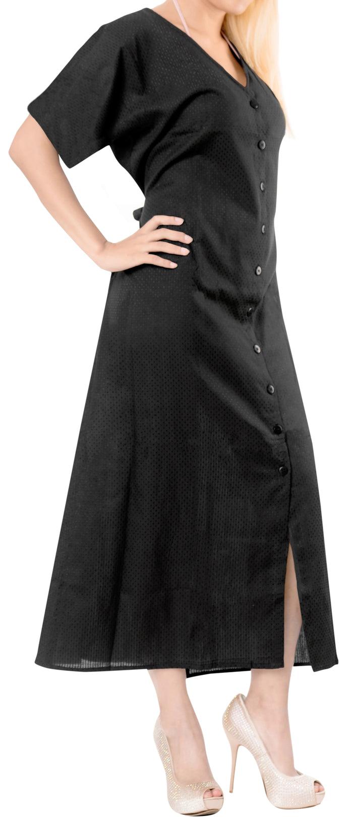 La Leela LA LEELA Kimono Beach Women's Swimwear Swimsuit Bikini Cover Up Blouse Black