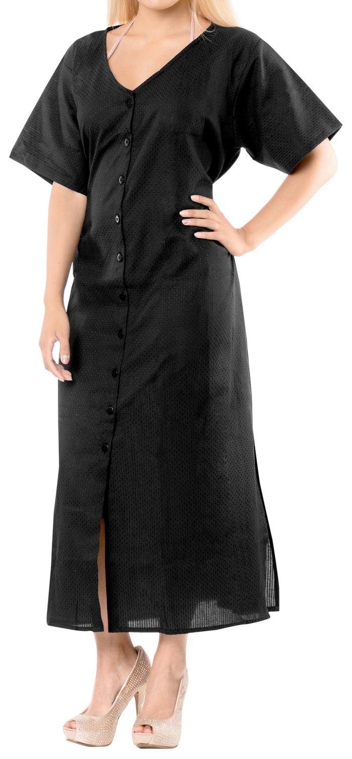 la leela LA LEELA Kimono Beach Women's Swimwear Swimsuit Bikini Cover up Blouse Black