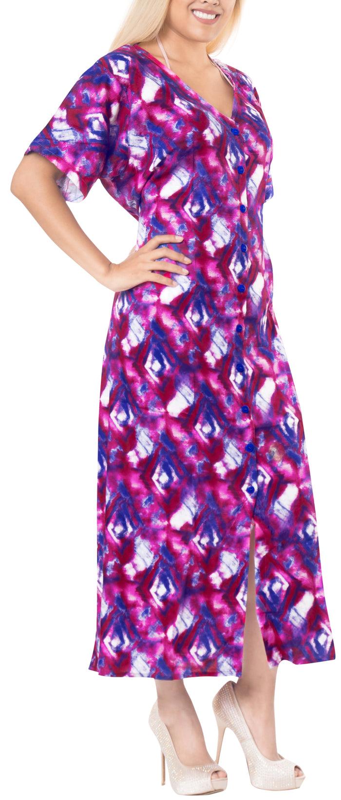 la leela LA LEELA Kimono Beach Women's Swimwear Swimsuit Bikini Cover up Blouse Pink