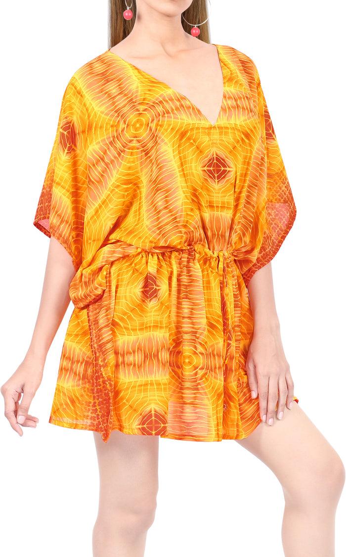 la leela LA LEELA kimono cover ups for swimwear women Orange_Y317 OSFM 16-28W [XL- 4X]