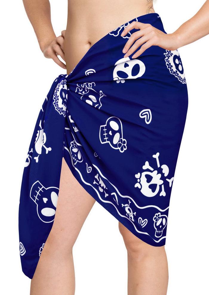 La Leela La Leela Likre Hawaiian Beach Wrap Girl Sarong Printed 78"X21" Royal Blue_323