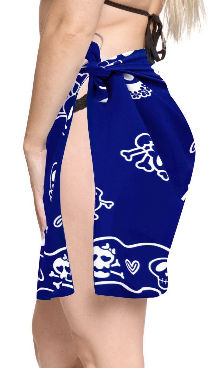 La Leela La Leela Likre Hawaiian Beach Wrap Girl Sarong Printed 78"X21" Royal Blue_323