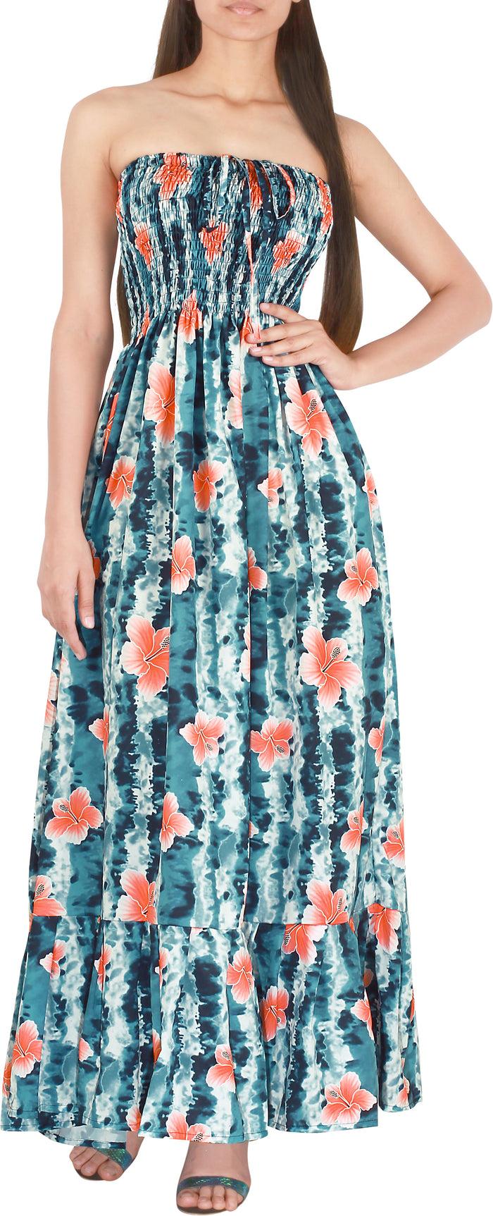 La Leela LA LEELA Long Maxi Floral Halter Neck Tube Maxi Dress For Women Beach Cocktail Party Casual Chic Boho Female Summer Sundress