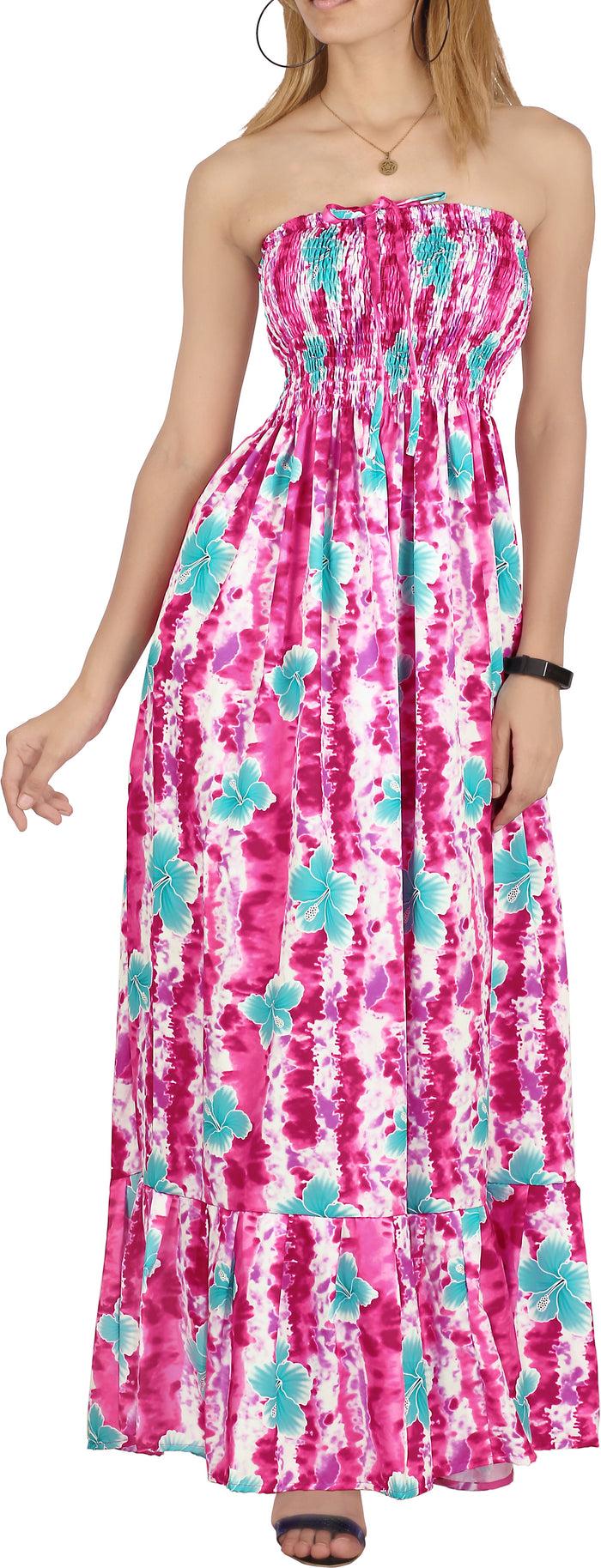 La Leela LA LEELA Long Maxi Floral Halter Neck Tube Maxi Dress For Women Beach Cocktail Party Casual Chic Boho Female Summer Sundress