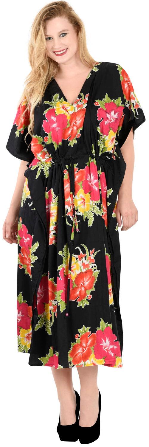 la leela LA LEELA Lounge Caftan Likre Printed Resort Wear Kaftan Blouse Beach Dress Designer Cover ups Pink_H604