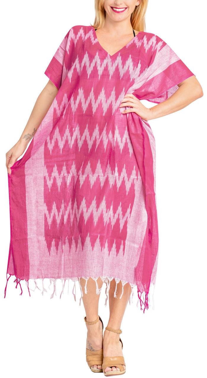 la leela LA LEELA Lounge Caftan Likre Printed Resort Wear Kaftan Blouse Beach Dress Designer Cover ups Pink_A159 la leela LA LEELA Lounge Caftan Likre Printed Resort Wear Kaftan Blouse Beach Dress Designer Cover ups Pink_A159
