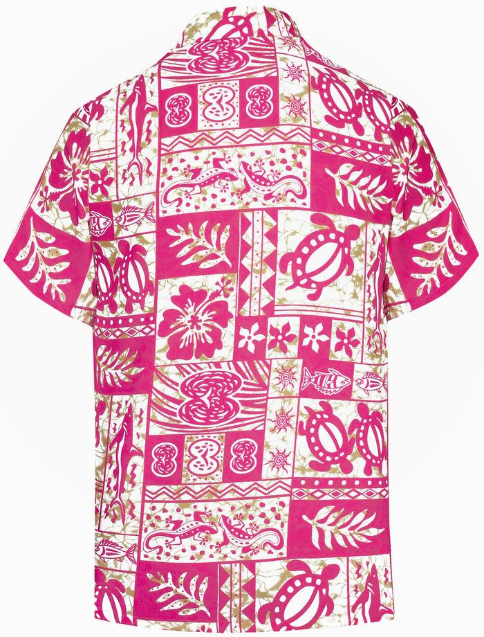 La Leela LA LEELA Men Regular Size Beach Hawaiian Shirt For Aloha Tropical Beach Front Short Sleeve White