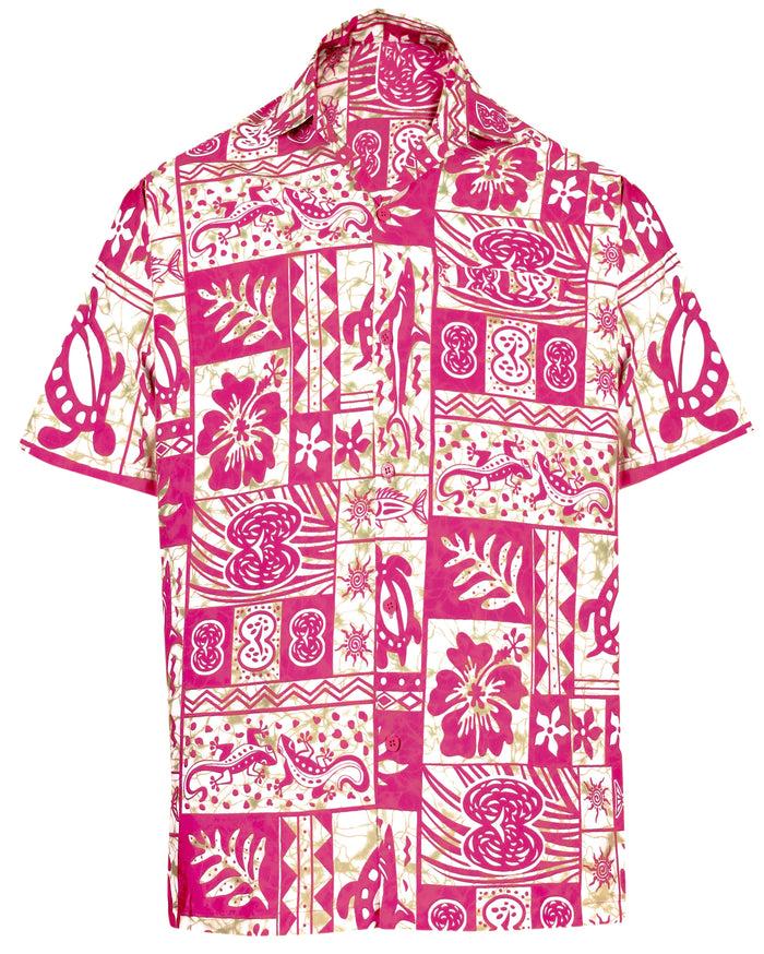 la leela LA LEELA Men Regular Size Beach hawaiian Shirt for Aloha Tropical Beach front Short sleeve White