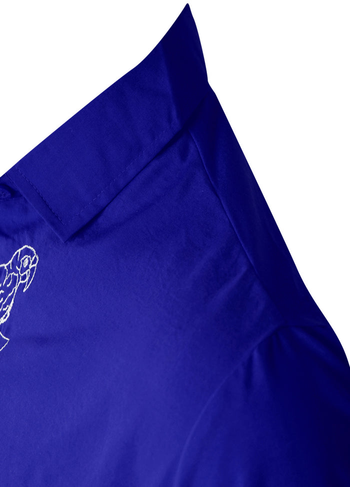 La Leela LA LEELA Men's Beach Hawaiian Casual Aloha Button Down Short Sleeve Shirt Blue_W859