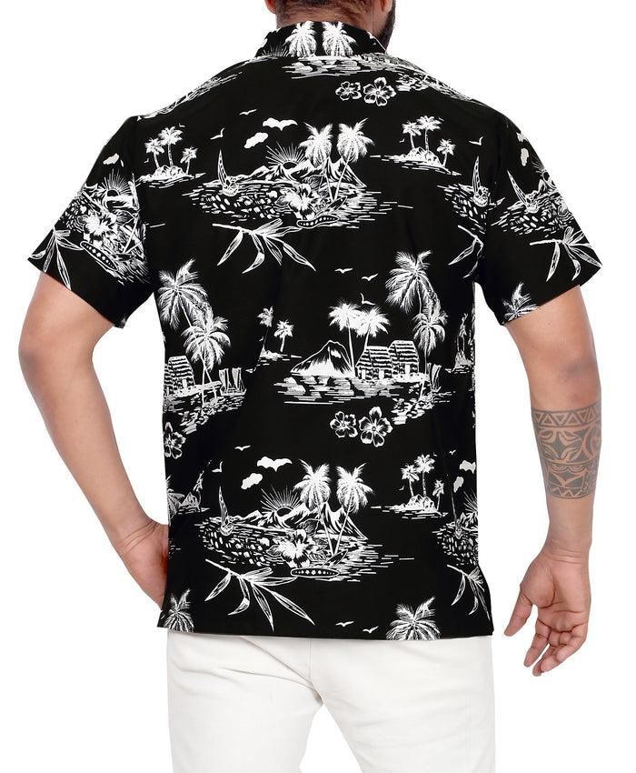 La Leela LA LEELA Men's Hawaiian Casual Short Sleevees Button Down Shirts P00004