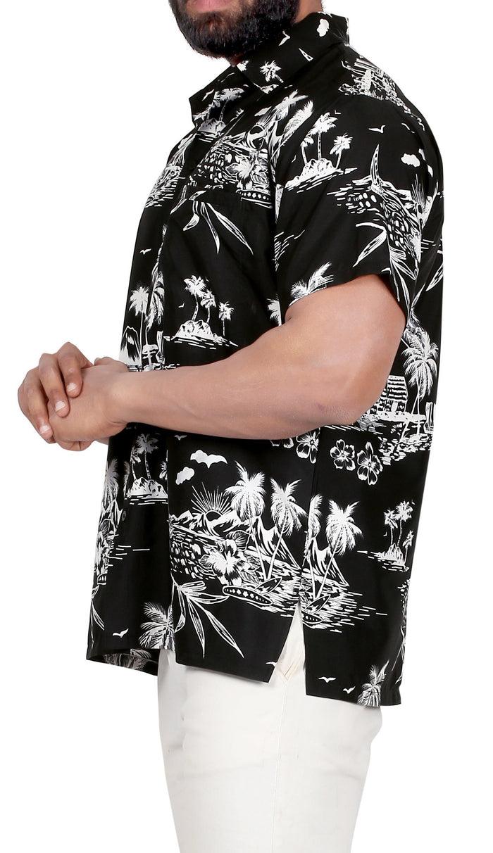 La Leela LA LEELA Men's Hawaiian Casual Short Sleevees Button Down Shirts P00004
