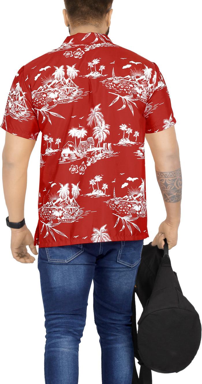 La Leela LA LEELA Men's Hawaiian Casual Short Sleevees Button Down Tropical Shirts
