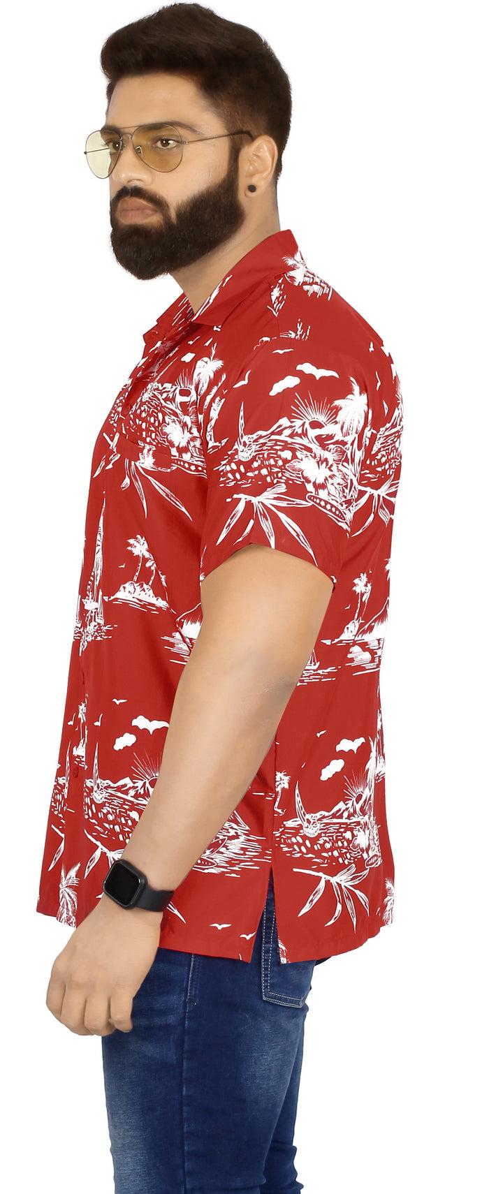 La Leela LA LEELA Men's Hawaiian Casual Short Sleevees Button Down Tropical Shirts