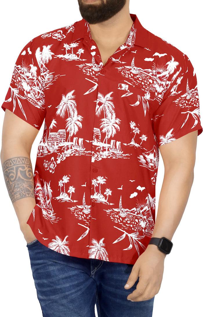 la leela LA LEELA Men's Hawaiian Casual Short Sleevees Button Down Tropical Shirts