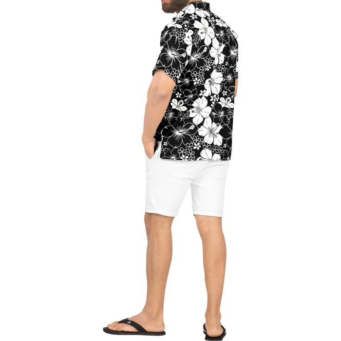 La Leela LA LEELA Men's Hawaiian Shirts Short Sleeve Button Down Shirt Floral Shirt Men Boho Holiday Casual Shirts For Men Funny