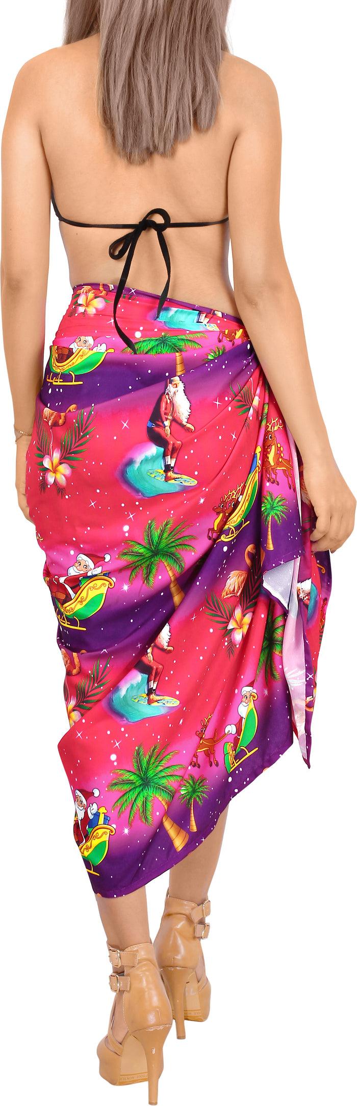 La Leela LA LEELA Men's Plus Size Wrap Beach Swimwear Cover Up Pareo Tie Sarong Vacation