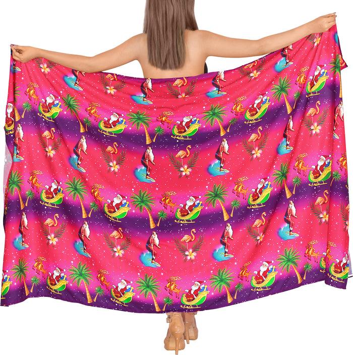 La Leela LA LEELA Men's Plus Size Wrap Beach Swimwear Cover Up Pareo Tie Sarong Vacation