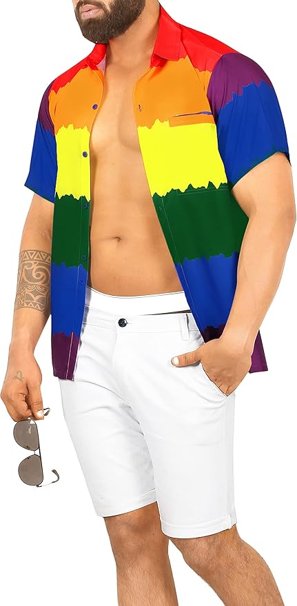 la leela LA LEELA Men's Relaxed fit Beach hawaiian Shirt P00026