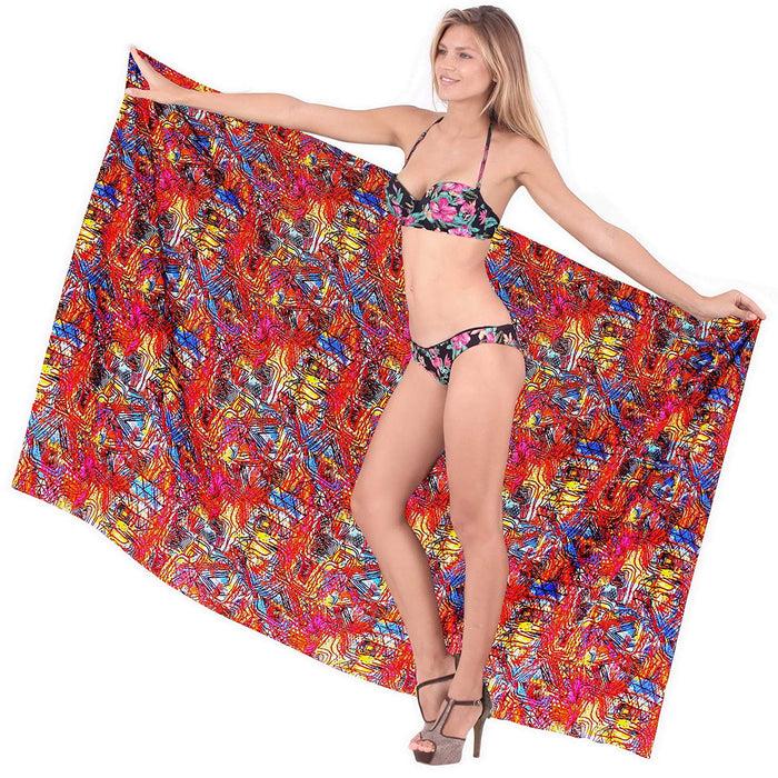 la leela LA LEELA Mini Sarong Women Beachwear Bikini Wrap Cover up Swimwear Multi