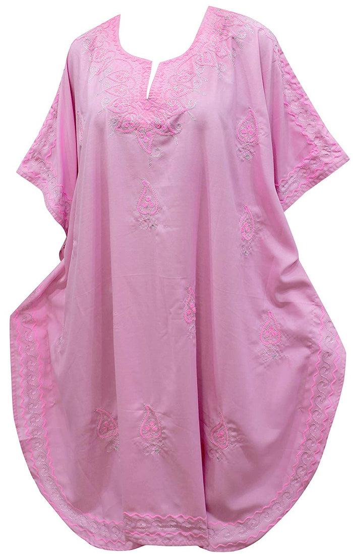 La Leela LA LEELA Rayon 01 Solid Women's Caftan Kimono Nightgown Beachwear Cover Up Dress