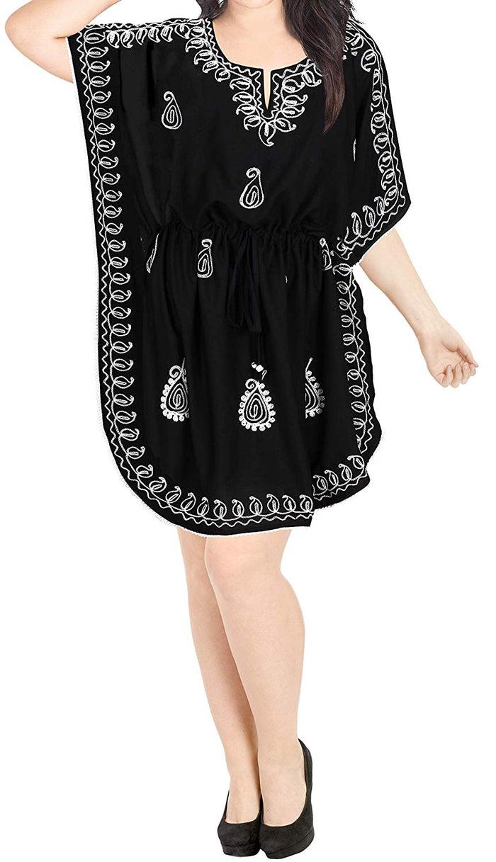 La Leela LA LEELA Rayon 2 Solid Women's Caftan Kimono Nightgown Dress Beachwear Cover Up