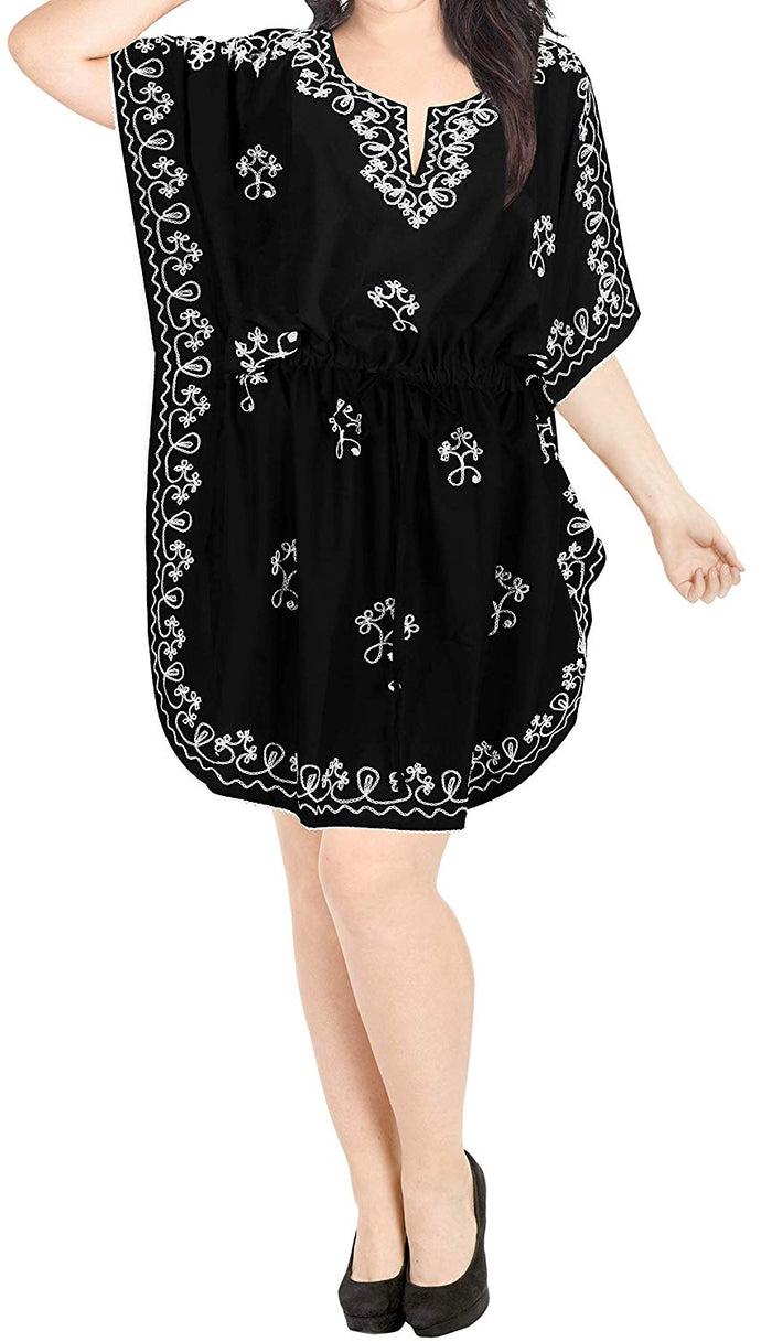 La Leela LA LEELA Rayon 2 Solid Women's Caftan Kimono Nightgown Dress Beachwear Cover Up