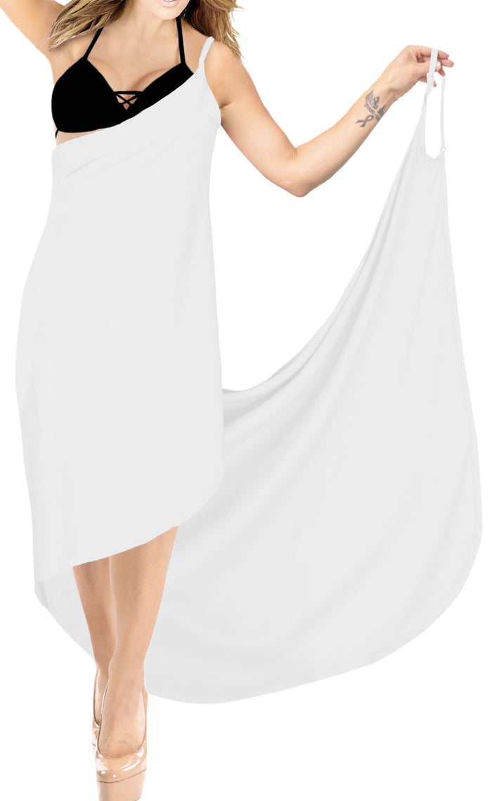 la leela LA LEELA Rayon Bathing Towel Women's Sarong Swimsuit Cover Up Summer Beach Wrap Skirt Full Long OSFM 14-18W [L- 2X]