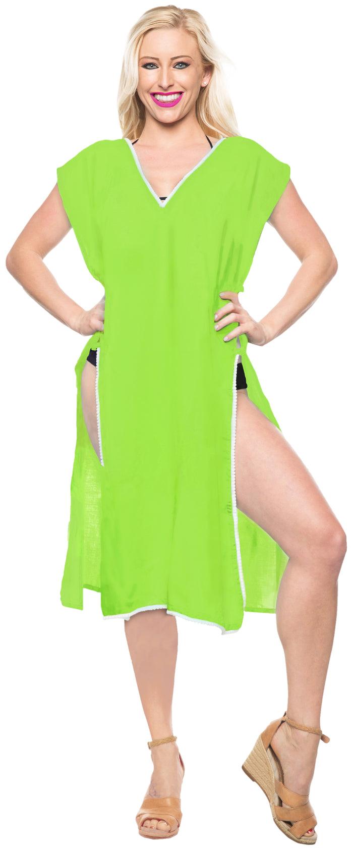 La Leela La Leela Rayon Open Side Swimwear Swimsuit Bikini Kimono Loose Cover Up Blouse G