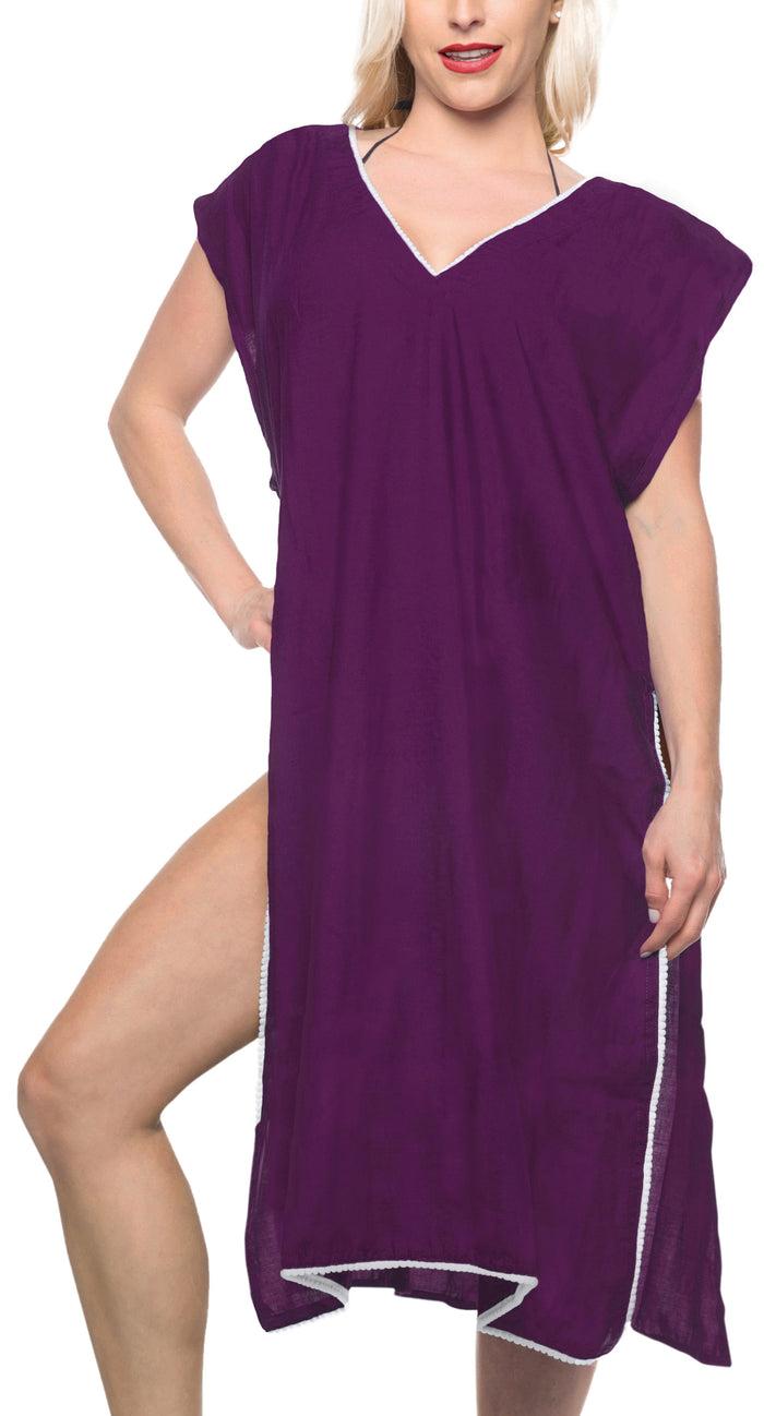 la leela La Leela Rayon Open Side Swimwear swimsuit bikini kimono loose cover up blouse V