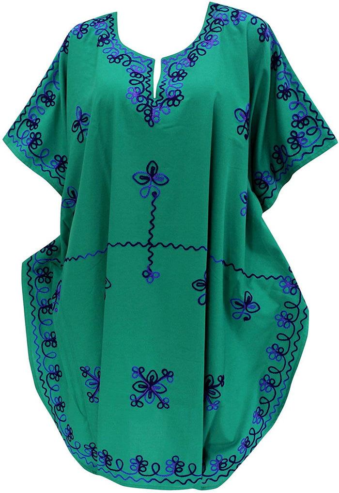 La Leela LA LEELA Rayon Solid 01 Women's Kaftan Kimono Nightgown Beachwear Cover Up Dress