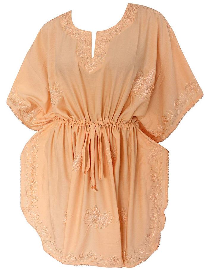 la leela LA LEELA Rayon Solid 01 Women's Kaftan Kimono Nightgown Dress Beachwear Cover up