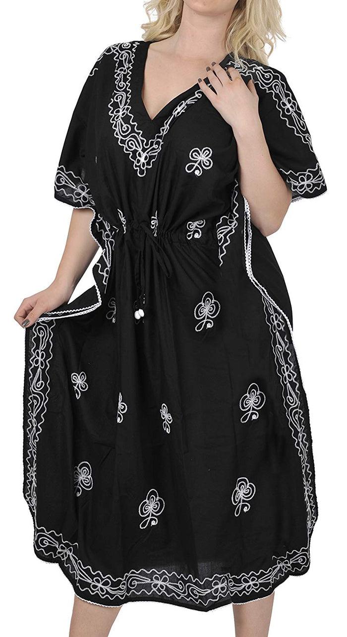 La Leela LA LEELA Rayon Solid 2 Women's Kaftan Kimono Nightgown Dress Beachwear Cover Up