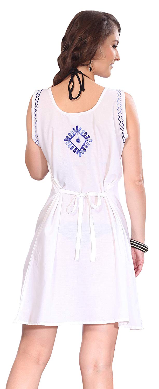 La Leela LA LEELA Rayon Solid Cover Up Lounge Girl OSFM 14-20 [L-2X] White_6076