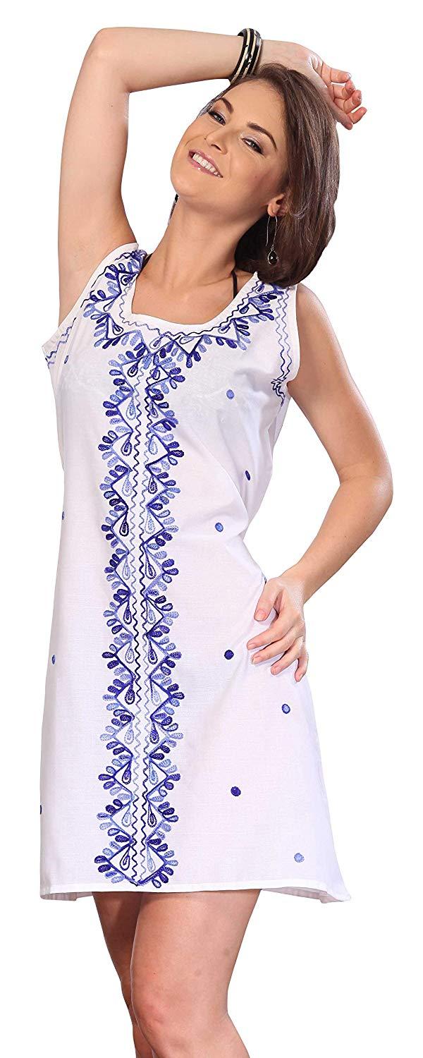 la leela LA LEELA Rayon Solid Cover Up Lounge Girl OSFM 14-20 [L-2X] White_6076
