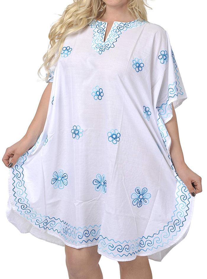 La Leela LA LEELA Rayon Solid Women's Caftan Kimono Nightgown Dress Beachwear Cover Up