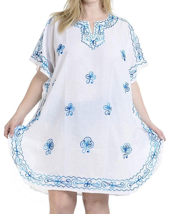 la leela LA LEELA Rayon Solid Women's Caftan Kimono Nightgown Dress Beachwear Cover up