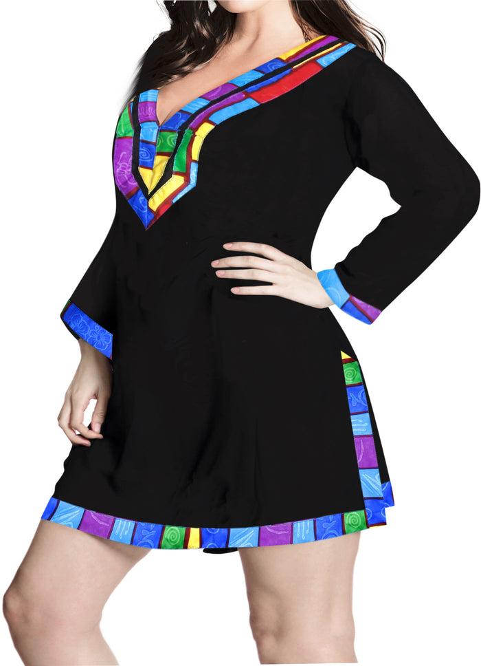 La Leela La Leela Rayon Tie Dye Bikini Swimwear Swimsuit Beach Cover Up Blouse Kimono Yel