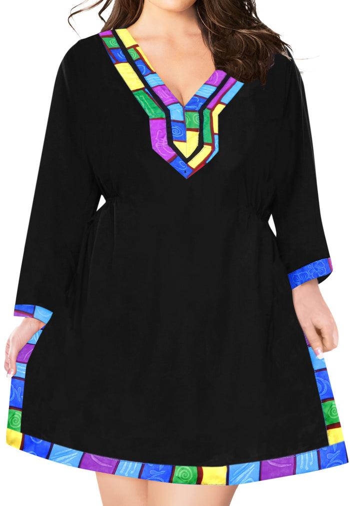 La Leela La Leela Rayon Tie Dye Bikini Swimwear Swimsuit Beach Cover Up Blouse Kimono Yel