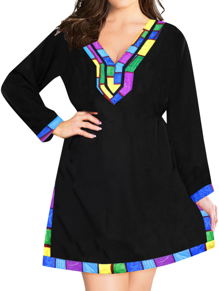 la leela La Leela Rayon Tie Dye Bikini Swimwear Swimsuit Beach Cover up Blouse Kimono Yel