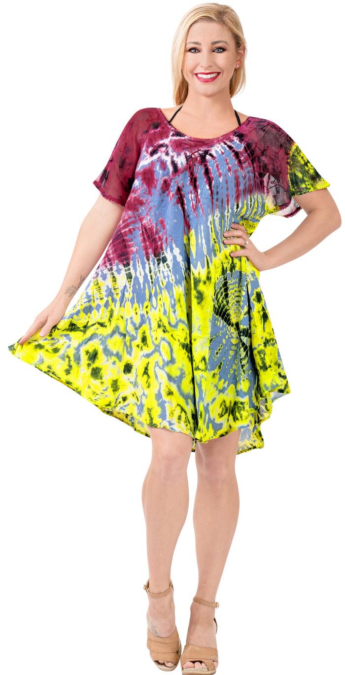 la leela LA LEELA Rayon Tie Dye Maxi Wedding Designer Casual DRESS Beach Cover up Green_Tie Dye la leela LA LEELA Rayon Tie Dye Maxi Wedding Designer Casual DRESS Beach Cover up Green_Tie Dye