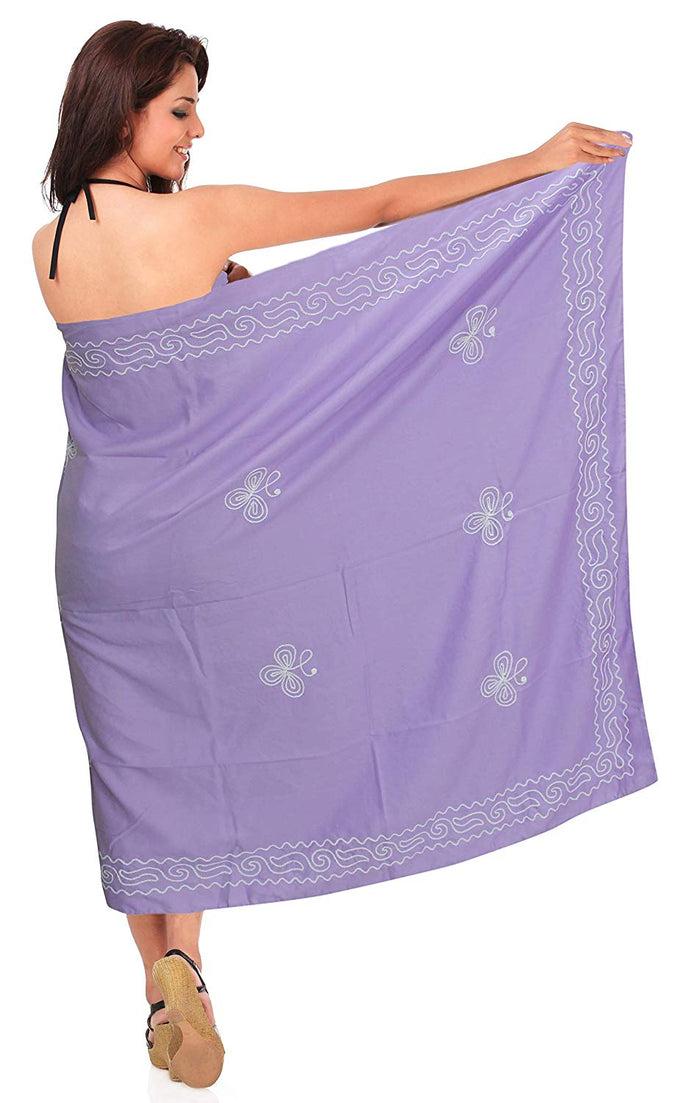 La Leela LA LEELA Rayon Wrap Pareo Swimsuit Women Beach Sarong Solid 78"X42" Green_25