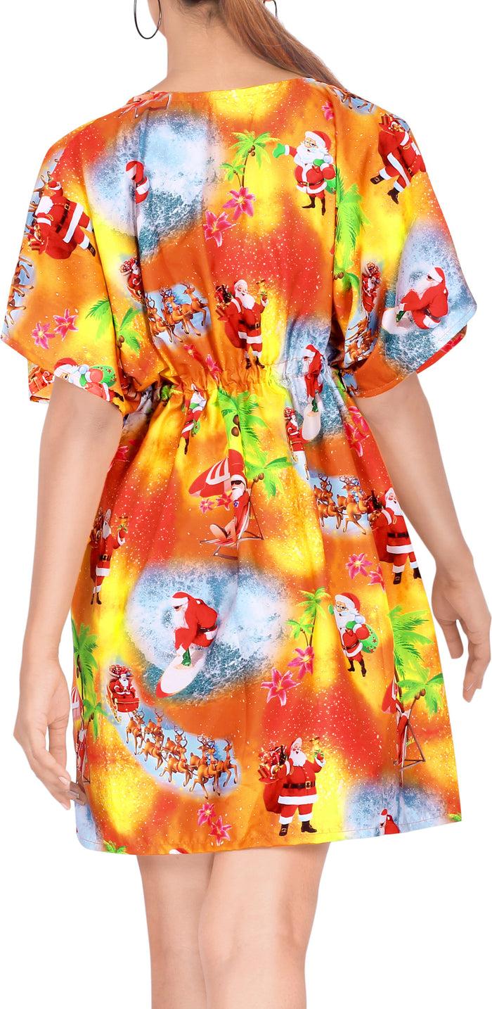 La Leela LA LEELA Santa Claus Bikini Christmas Cover Up Red_X512 OSFM 14-24W[L- 3X]